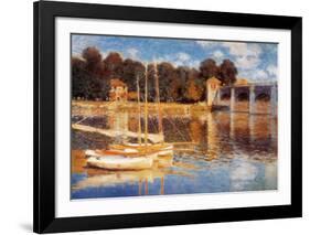 The Bridge at Argenteuil-Claude Monet-Framed Art Print