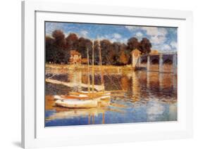 The Bridge at Argenteuil-Claude Monet-Framed Art Print