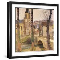 The Bridge at Bastide-du Vert, Le Pont a la Bastide-du-Vert, C. 1920-Henri Martin-Framed Premium Giclee Print