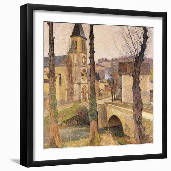 The Bridge at Bastide-du Vert, Le Pont a la Bastide-du-Vert, C. 1920-Henri Martin-Framed Premium Giclee Print