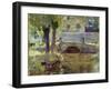 The Bridge at Giverny, 1891 (Oil on Wood)-Theodore Robinson-Framed Giclee Print