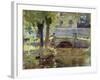 The Bridge at Giverny, 1891 (Oil on Wood)-Theodore Robinson-Framed Giclee Print