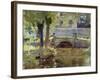 The Bridge at Giverny, 1891 (Oil on Wood)-Theodore Robinson-Framed Giclee Print