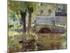 The Bridge at Giverny, 1891 (Oil on Wood)-Theodore Robinson-Mounted Giclee Print