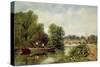 The Bridge at Henley-On-Thames-Frederick Waters Watts-Stretched Canvas
