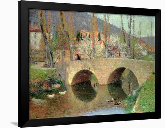 The Bridge at Labastide Du Vert in Spring, 1911-Henri Martin-Framed Giclee Print