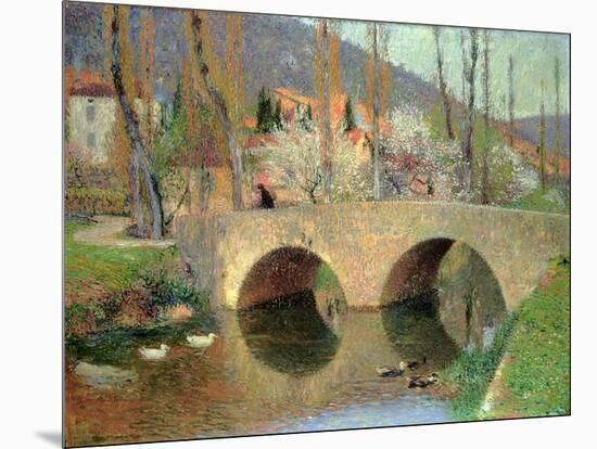 The Bridge at Labastide Du Vert in Spring, 1911-Henri Martin-Mounted Giclee Print