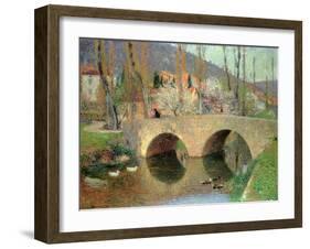 The Bridge at Labastide Du Vert in Spring, 1911-Henri Martin-Framed Giclee Print