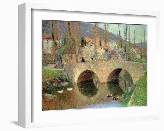 The Bridge at Labastide Du Vert in Spring, 1911-Henri Martin-Framed Giclee Print