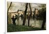 The Bridge at Mantes, 1868-Jean-Baptiste-Camille Corot-Framed Giclee Print