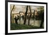 The Bridge at Mantes, 1868-Jean-Baptiste-Camille Corot-Framed Giclee Print