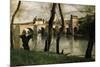 The Bridge at Mantes, 1868-Jean-Baptiste-Camille Corot-Mounted Giclee Print