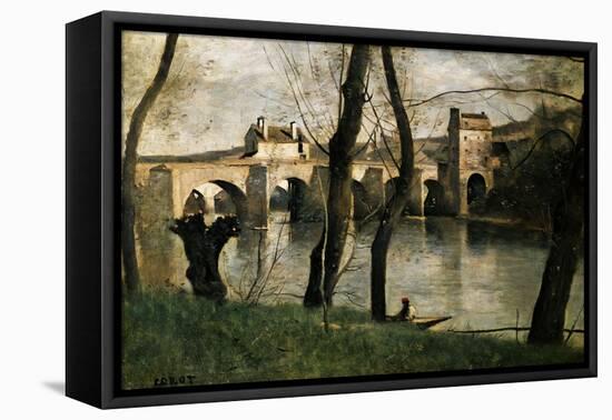The Bridge at Mantes, 1868-Jean-Baptiste-Camille Corot-Framed Stretched Canvas