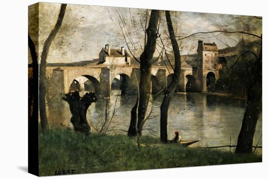 The Bridge at Mantes, 1868-Jean-Baptiste-Camille Corot-Stretched Canvas