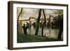 The Bridge at Mantes, 1868-Jean-Baptiste-Camille Corot-Framed Giclee Print