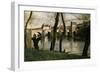 The Bridge at Mantes, 1868-Jean-Baptiste-Camille Corot-Framed Giclee Print