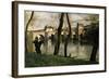 The Bridge at Mantes, 1868-Jean-Baptiste-Camille Corot-Framed Giclee Print