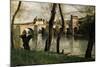 The Bridge at Mantes, 1868-Jean-Baptiste-Camille Corot-Mounted Giclee Print