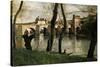 The Bridge at Mantes, 1868-Jean-Baptiste-Camille Corot-Stretched Canvas