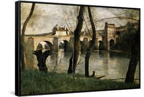 The Bridge at Mantes, 1868-Jean-Baptiste-Camille Corot-Framed Stretched Canvas