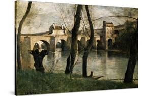 The Bridge at Mantes, 1868-Jean-Baptiste-Camille Corot-Stretched Canvas