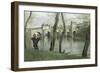 The Bridge at Mantes-Jean-Baptiste-Camille Corot-Framed Giclee Print