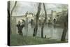 The Bridge at Mantes-Jean-Baptiste-Camille Corot-Stretched Canvas