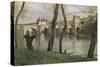 The Bridge at Mantes-Jean-Baptiste-Camille Corot-Stretched Canvas