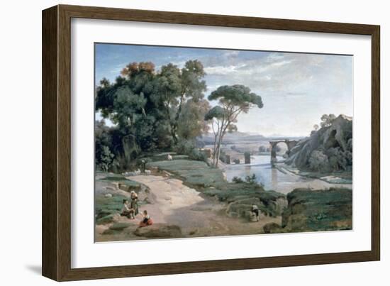 The Bridge at Narni, 1827-Jean-Baptiste-Camille Corot-Framed Giclee Print