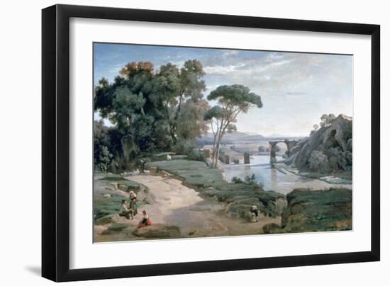 The Bridge at Narni, 1827-Jean-Baptiste-Camille Corot-Framed Giclee Print