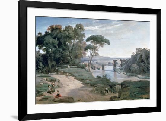 The Bridge at Narni, 1827-Jean-Baptiste-Camille Corot-Framed Giclee Print