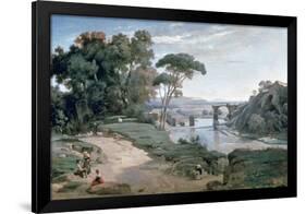The Bridge at Narni, 1827-Jean-Baptiste-Camille Corot-Framed Giclee Print