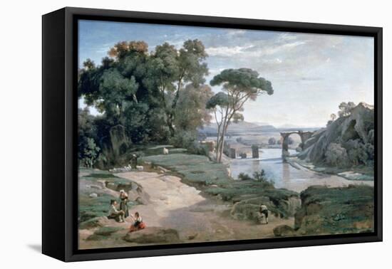 The Bridge at Narni, 1827-Jean-Baptiste-Camille Corot-Framed Stretched Canvas