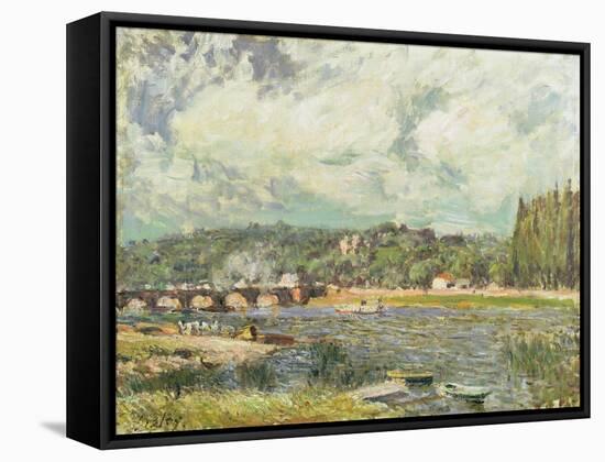 The Bridge at Sevres, c.1877-Alfred Sisley-Framed Stretched Canvas