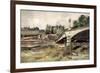 The Bridge at the Aisne, France, 1915-Francois Flameng-Framed Giclee Print