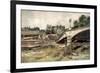 The Bridge at the Aisne, France, 1915-Francois Flameng-Framed Giclee Print