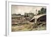 The Bridge at the Aisne, France, 1915-Francois Flameng-Framed Giclee Print