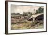 The Bridge at the Aisne, France, 1915-Francois Flameng-Framed Giclee Print