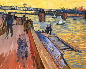 The Bridge at Trinquetaille-Vincent van Gogh-Framed Textured Art