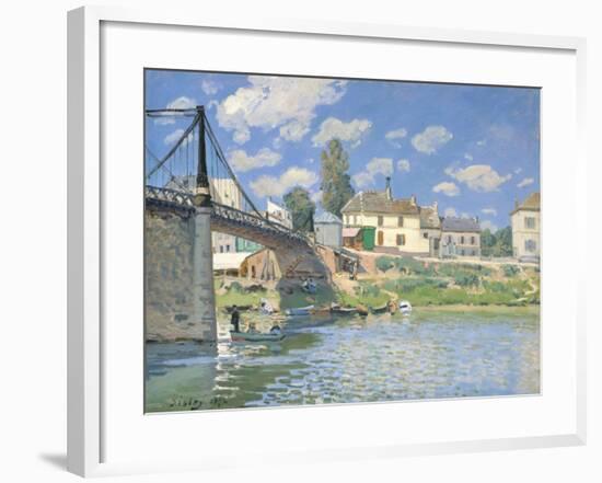 The Bridge at Villeneuve-la-Garenne, 1872-Alfred Sisley-Framed Giclee Print