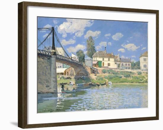 The Bridge at Villeneuve-la-Garenne, 1872-Alfred Sisley-Framed Giclee Print