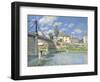 The Bridge at Villeneuve-la-Garenne, 1872-Alfred Sisley-Framed Giclee Print