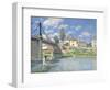 The Bridge at Villeneuve-la-Garenne, 1872-Alfred Sisley-Framed Giclee Print