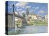 The Bridge at Villeneuve-la-Garenne, 1872-Alfred Sisley-Stretched Canvas