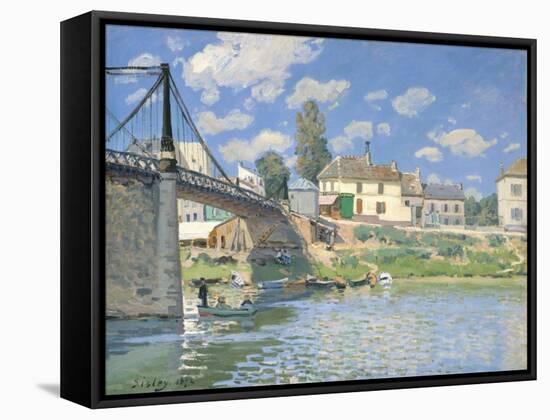 The Bridge at Villeneuve-la-Garenne, 1872-Alfred Sisley-Framed Stretched Canvas