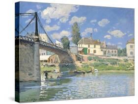 The Bridge at Villeneuve-la-Garenne, 1872-Alfred Sisley-Stretched Canvas