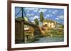 The Bridge at Villeneuve-La-Garenne-Alfred Sisley-Framed Premium Giclee Print