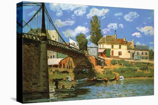 The Bridge at Villeneuve-La-Garenne-Alfred Sisley-Stretched Canvas