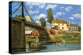 The Bridge at Villeneuve-La-Garenne-Alfred Sisley-Stretched Canvas