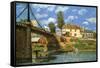 The Bridge at Villeneuve-La-Garenne-Alfred Sisley-Framed Stretched Canvas